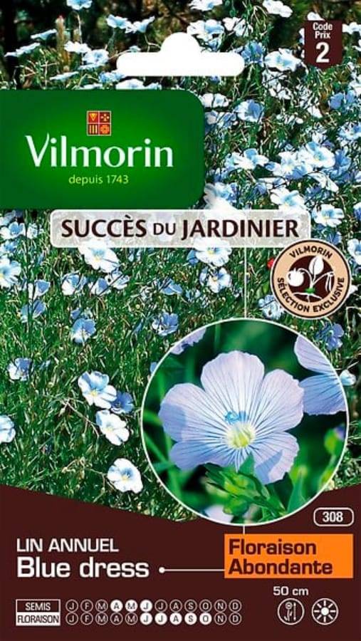 Vilmorin - Lin Annuel Blue Dress    serie 2 sachet graines 3 g - Vilmorin - Image 2