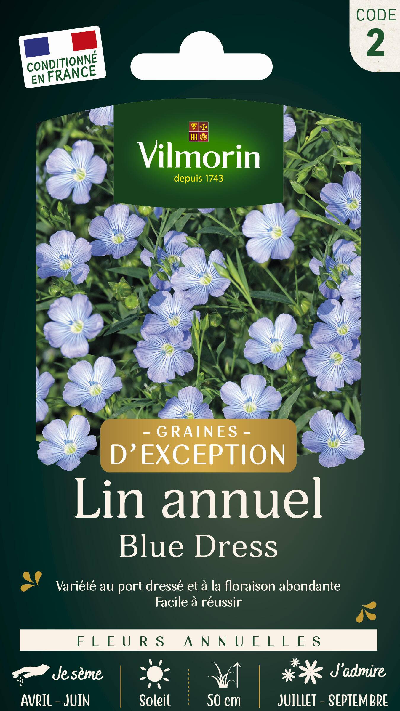 Vilmorin - Lin Annuel Blue Dress    serie 2 sachet graines 3 g - Vilmorin - Image 1
