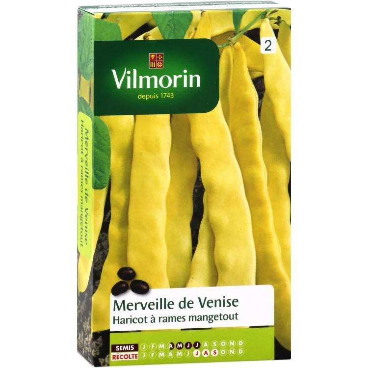 Vilmorin - Haricot Grimpant Beurre Merveille de Venise serie 2 boîte graines 200 g - Vilmorin - Image 1