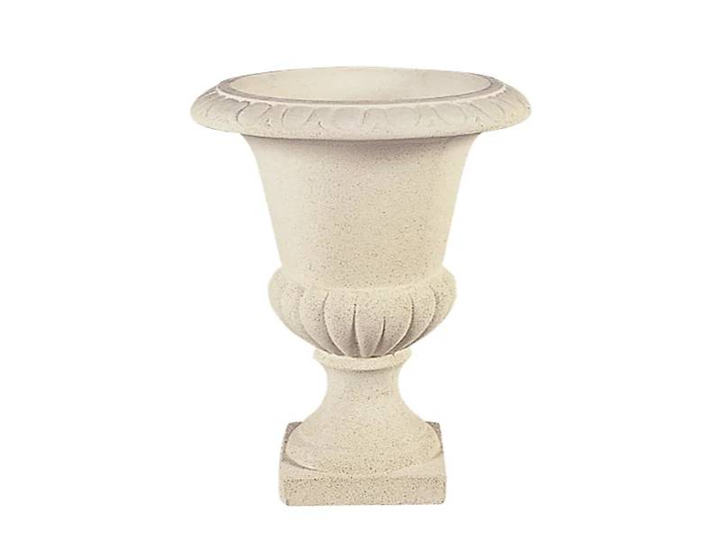 Vase Médicis M2 décoration pierre reconstituée béton ton blanc 51 x 42 cm - W.HAIRIE - Image 1