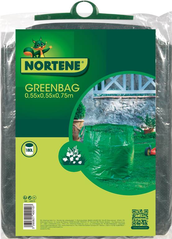 Nortène - GREENBAG Sac déchets verts réutilisable avec poignéesVert 180L - Image 2