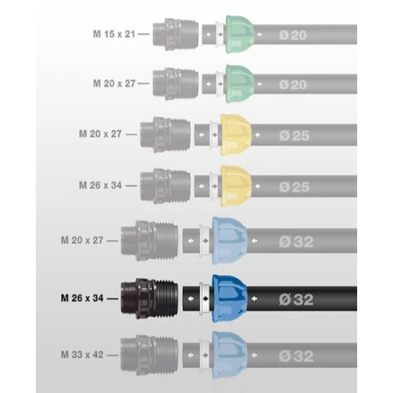 Jardibric - Raccord compression ø 32 mm mâle 26x34 - JARDIBRIC - Image 1