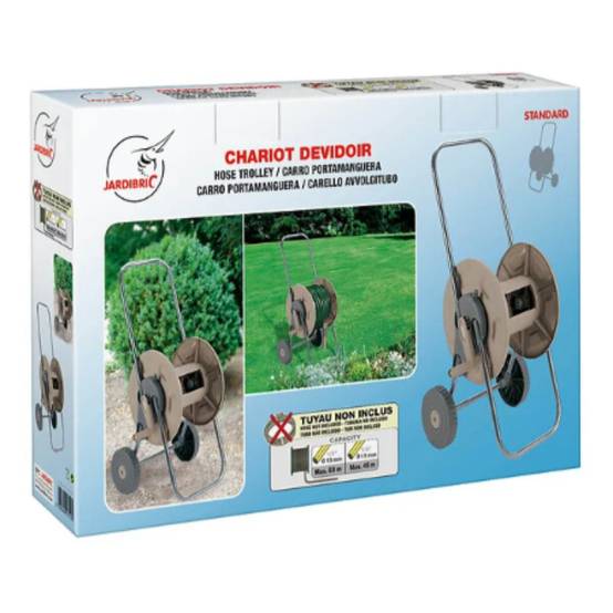 Jardibric - Chariot dévidoir plastique taupe Ø 15 mm 60 m - JARDIBRIC - Image 1