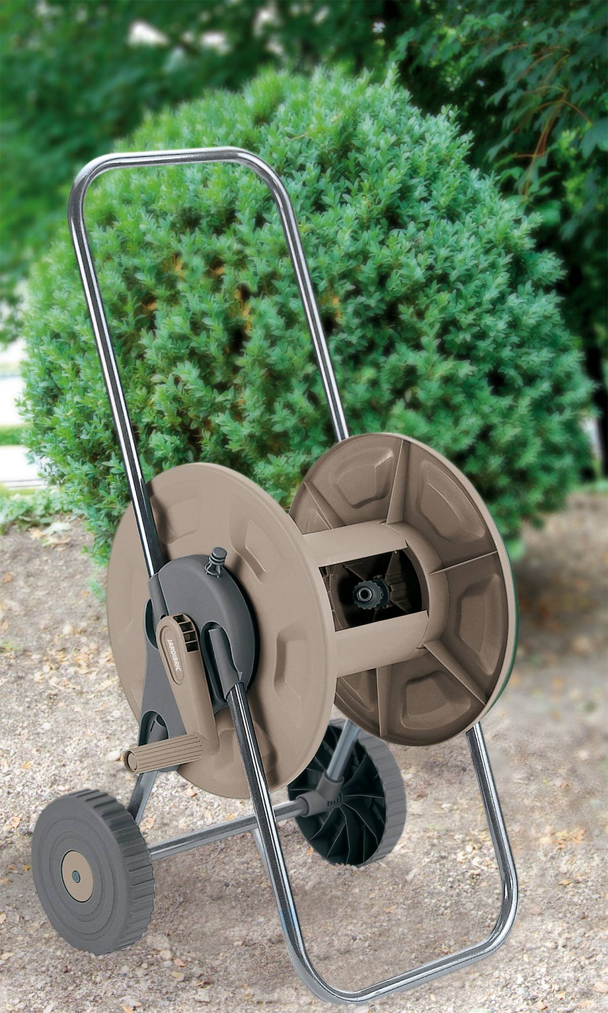 Jardibric - Chariot dévidoir plastique taupe Ø 15 mm 60 m - JARDIBRIC - Image 3