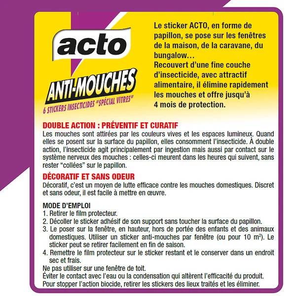 Acto - Stickers décor papillons insecticides anti-mouches x6 - ACTO - Image 3