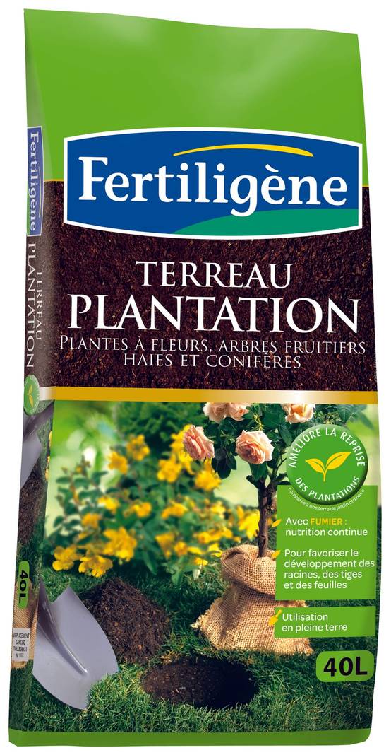 Fertiligène - Fertiligène - Terreau plantation avec engrais - 40 L