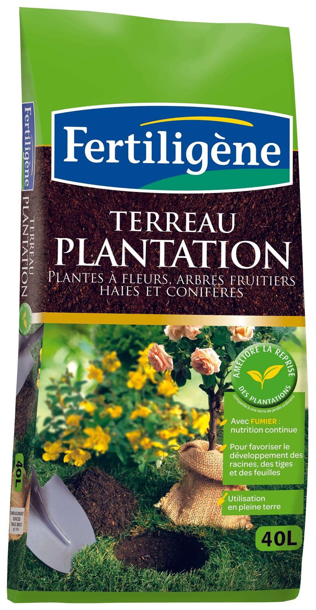 Fertiligène - Fertiligène - Terreau plantation avec engrais - 40 L