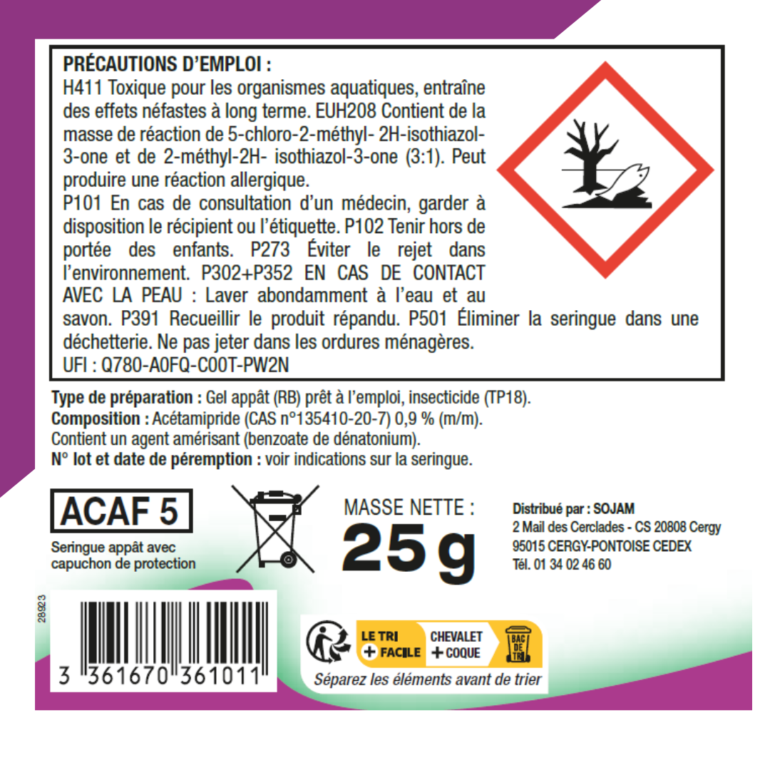 Gel-appât cafards seringue 25 g – ACTO - Image 3