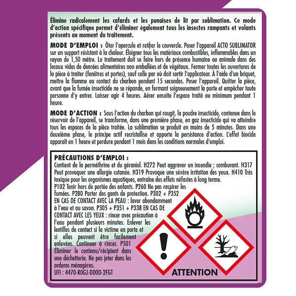 Fumigène Insecticide Perméthrine 200 m3 – ACTO - Image 4