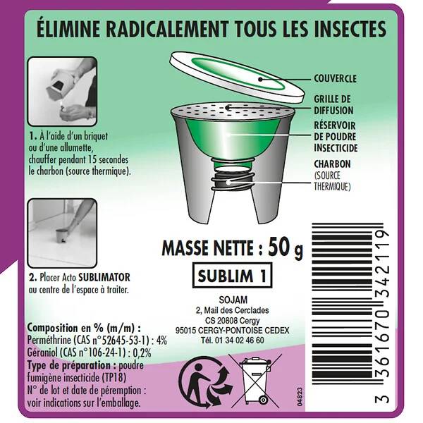 Fumigène Insecticide Perméthrine 200 m3 – ACTO - Image 5