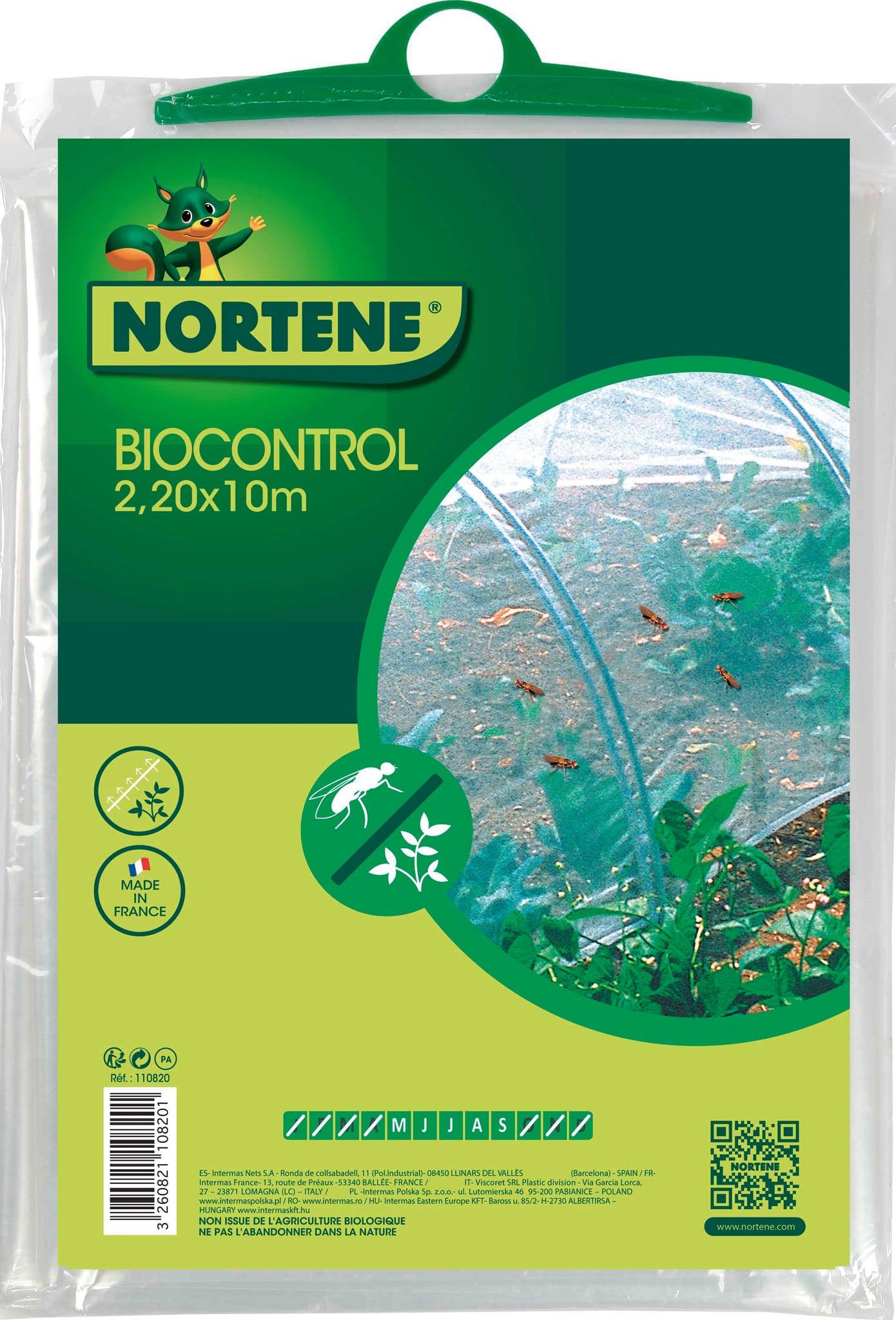 Nortène - Filet anti-insectes Biocontrol L.10 x l.2,20 m