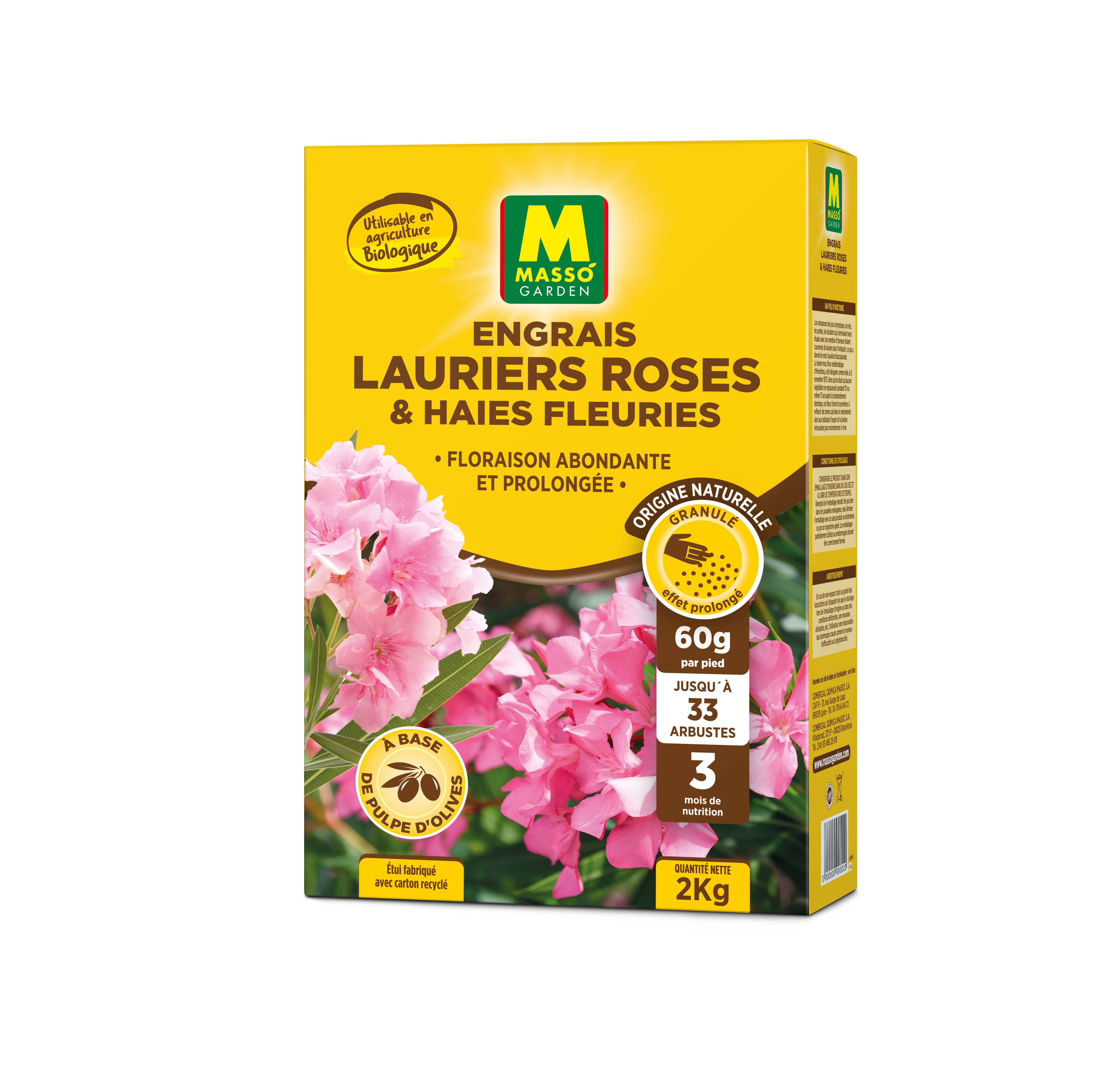 Engrais Lauriers Roses et Haies Fleuries 2 kg - MASSÓ GARDEN - Image 2