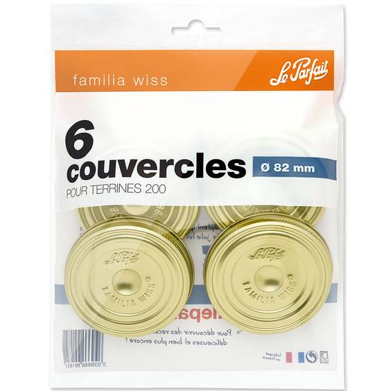 Le Parfait - Sachet de 6 couvercles Familia Wiss métal doré Ø 82 mm - Le parfait - Image 5