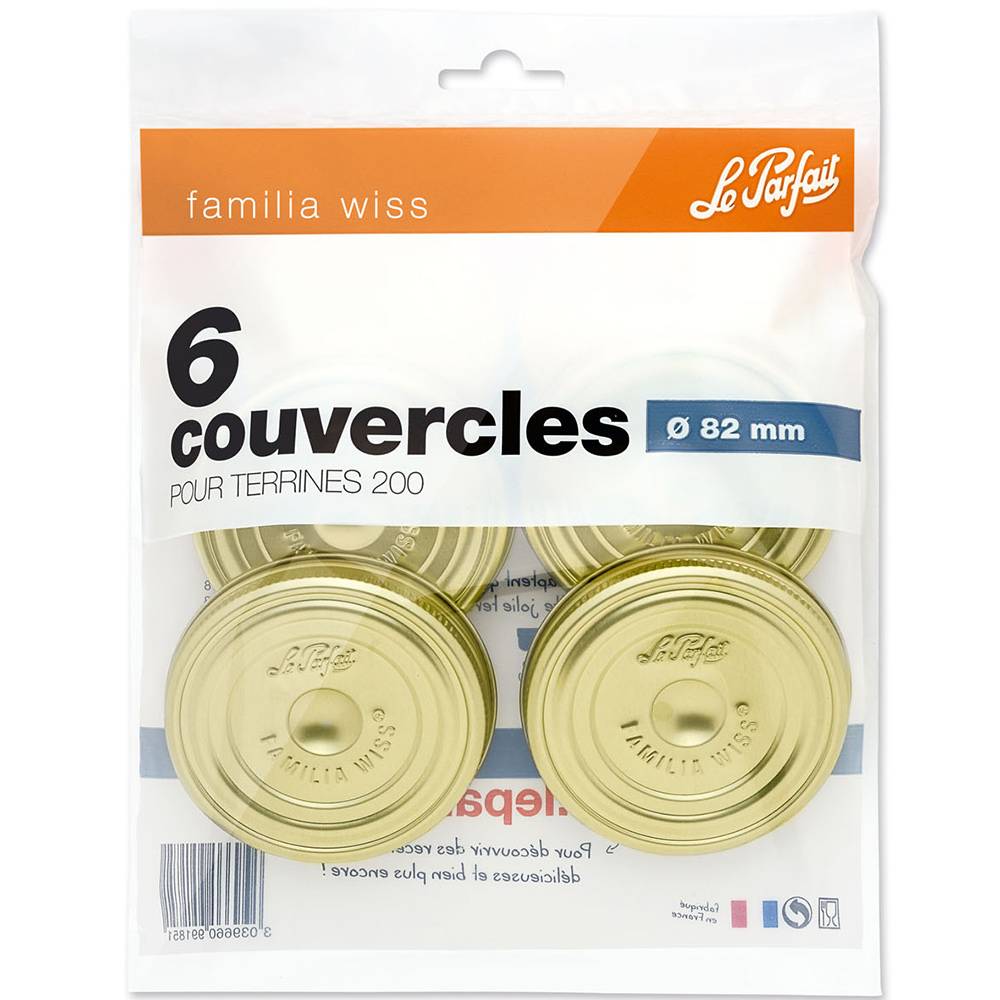 Le Parfait - Sachet de 6 couvercles Familia Wiss métal doré Ø 82 mm - Le parfait - Image 5