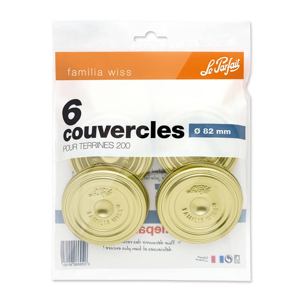 Le Parfait - Sachet de 6 couvercles Familia Wiss métal doré Ø 82 mm - Le parfait - Image 6