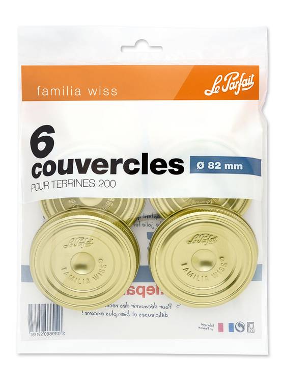 Le Parfait - Sachet de 6 couvercles Familia Wiss métal doré Ø 82 mm - Le parfait - Image 4