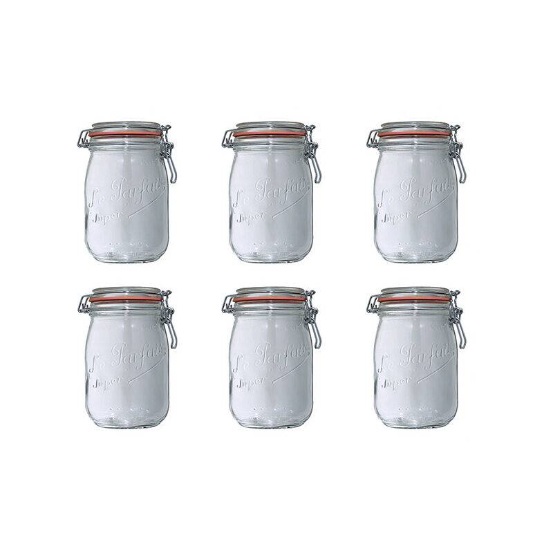Le Parfait - Bocal Lot de 6 Verre 1 Litre Ø 8,5 cm - LE PARFAIT - Image 2