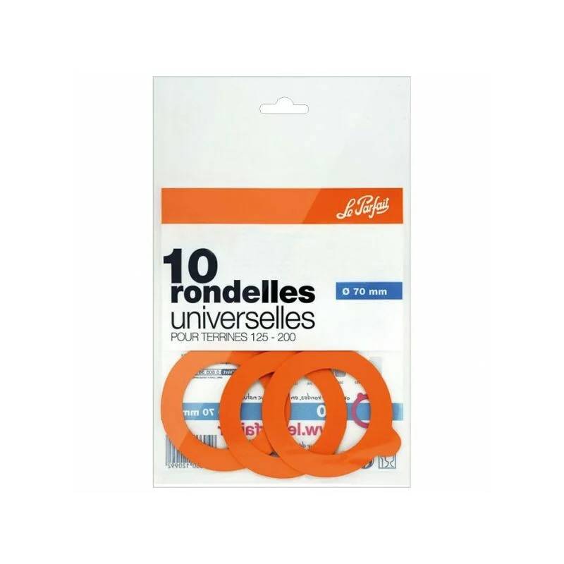 Le Parfait - Rondelles universelles Caoutchouc Orange Ø 7 cm x10 - Le Parfait®