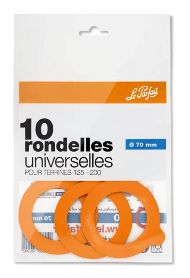 Le Parfait - Rondelles universelles Caoutchouc Orange Ø 7 cm x10 - Le Parfait® - Image 5