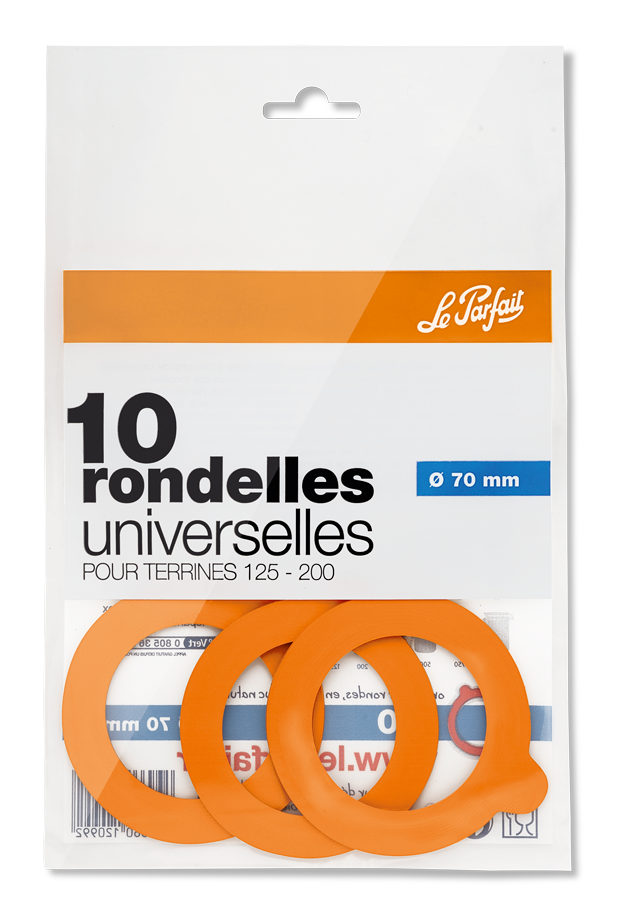Le Parfait - Rondelles universelles Caoutchouc Orange Ø 7 cm x10 - Le Parfait® - Image 2