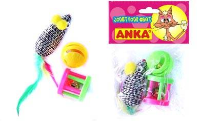 Anka - Anka - Pack 3 jouets chat L.10 x l.4 x H.10 cm - Image 2