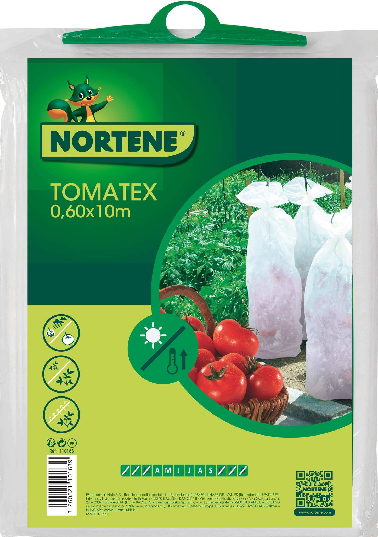 Nortène - Gaine de croissance tomates Tomatex 17g blanc 0,60 x 10 m