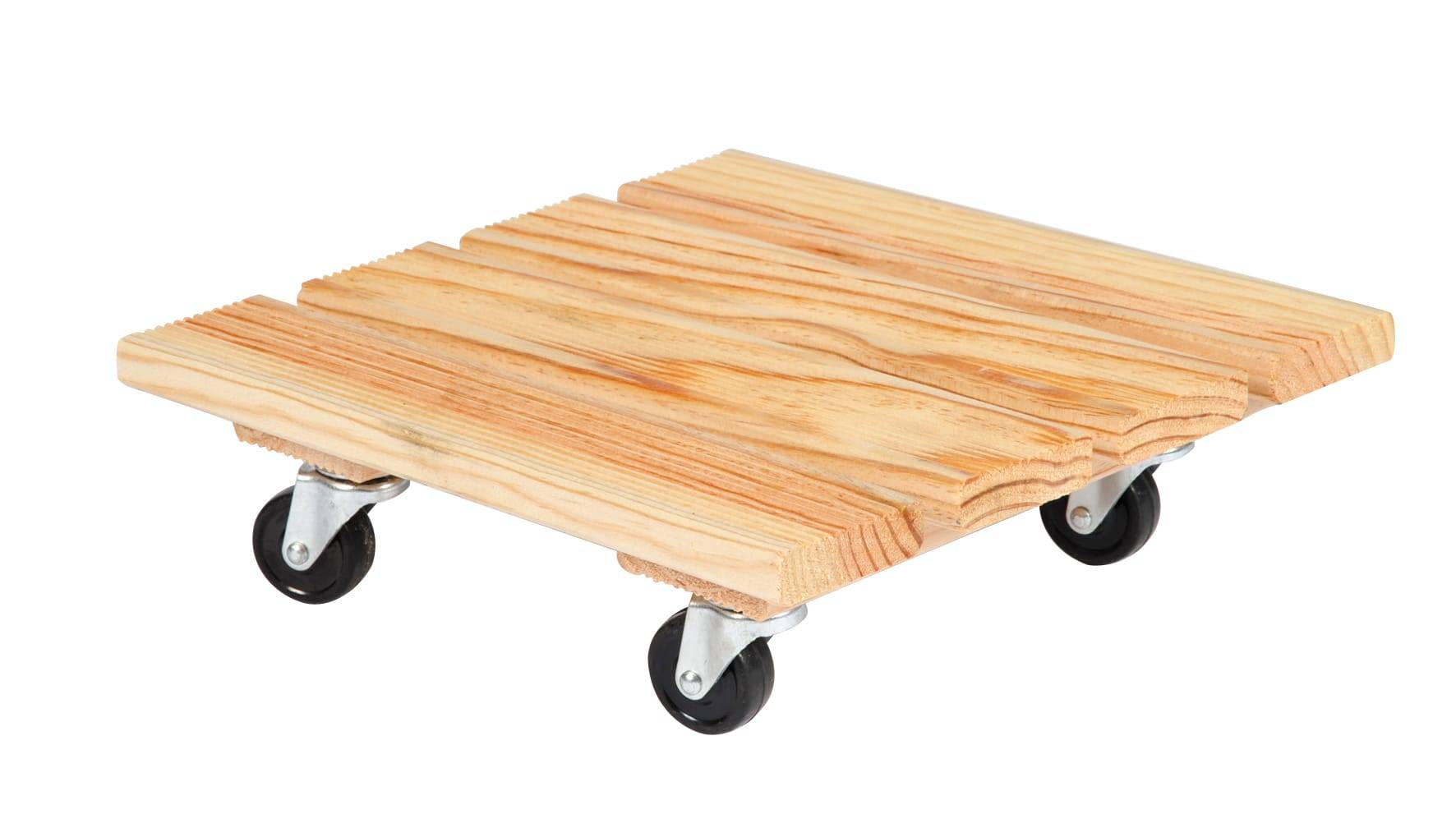 Support pot carré bois – ROULBAC - Image 1