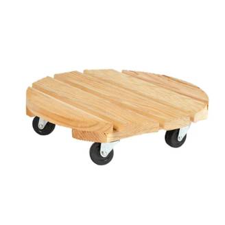 Support pot rond bois naturel - ROULBAC