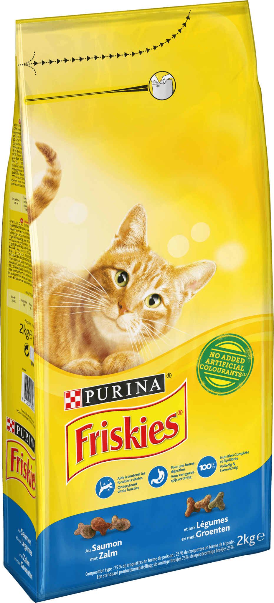 Croquettes Friskies Chat au Saumon et Légumes ajoutés 2kg