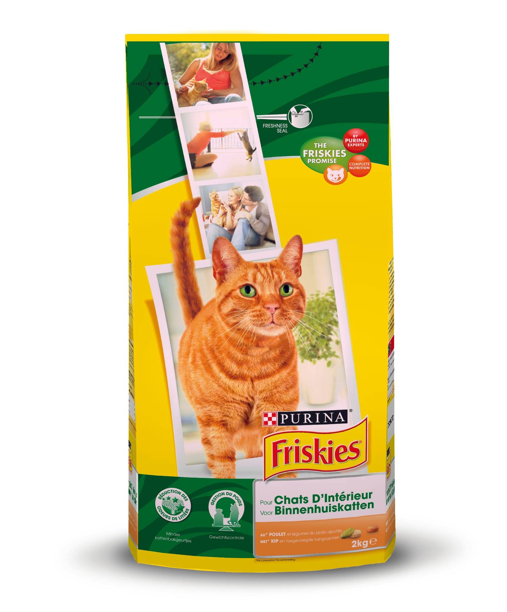 Croquettes Friskies Chat d'Intérieur Poulet/Légumes du Jardin 2kg
