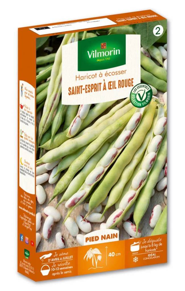 Vilmorin - Haricot à Ecosser Saint-Esprit à Œil Rouge serie 2 boîte graines 200 g - Vilmorin - Image 1