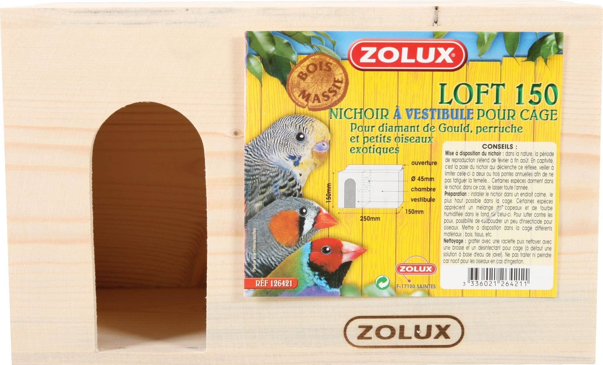 Zolux - Nichoir bois massif oiseau - ZOLUX