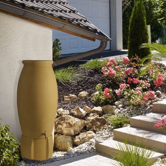 Belli - Récupérateur d'eau de pluie 235L aérien Jarre beige - BELLI - Image 1