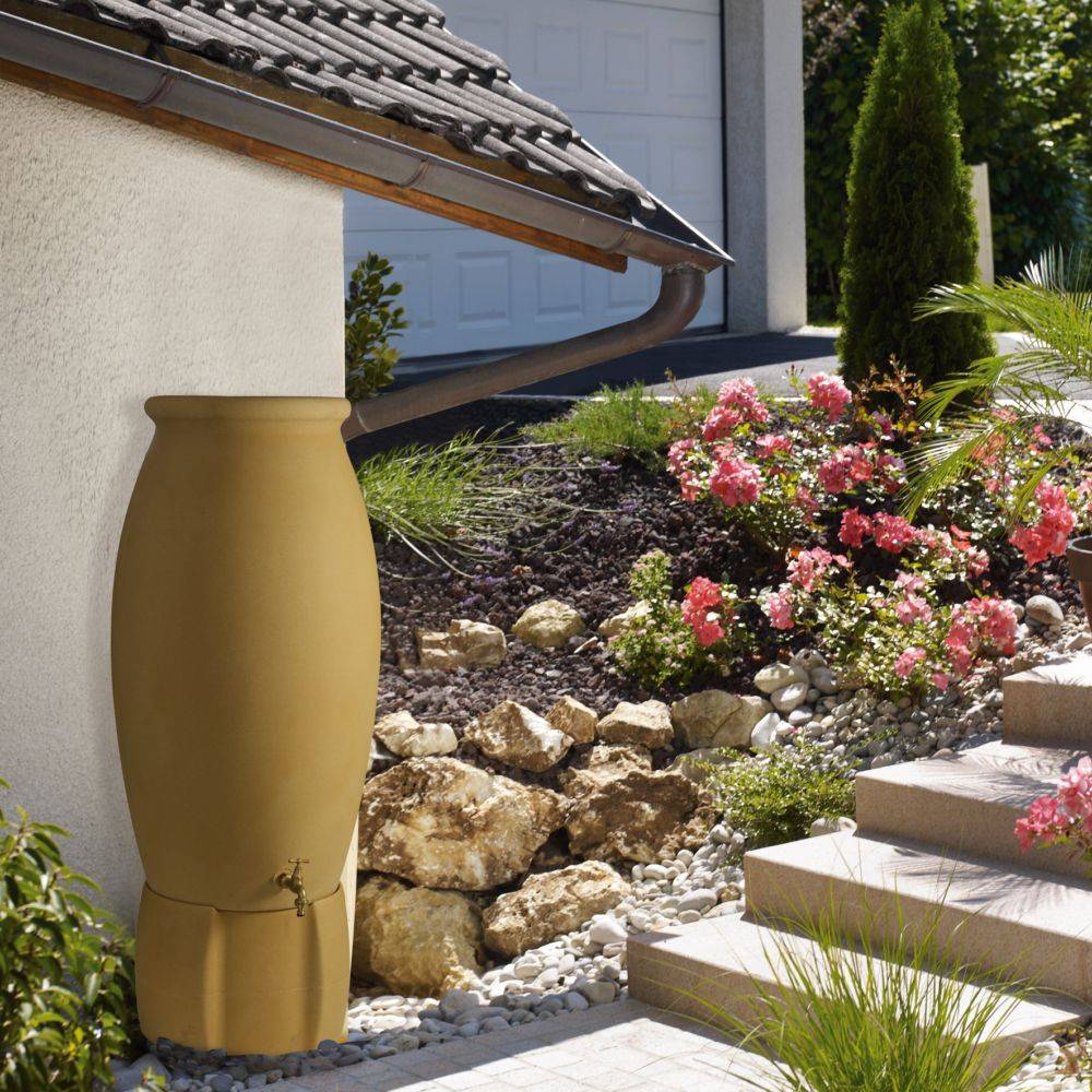 Belli - Récupérateur d'eau de pluie 235L aérien Jarre beige - BELLI