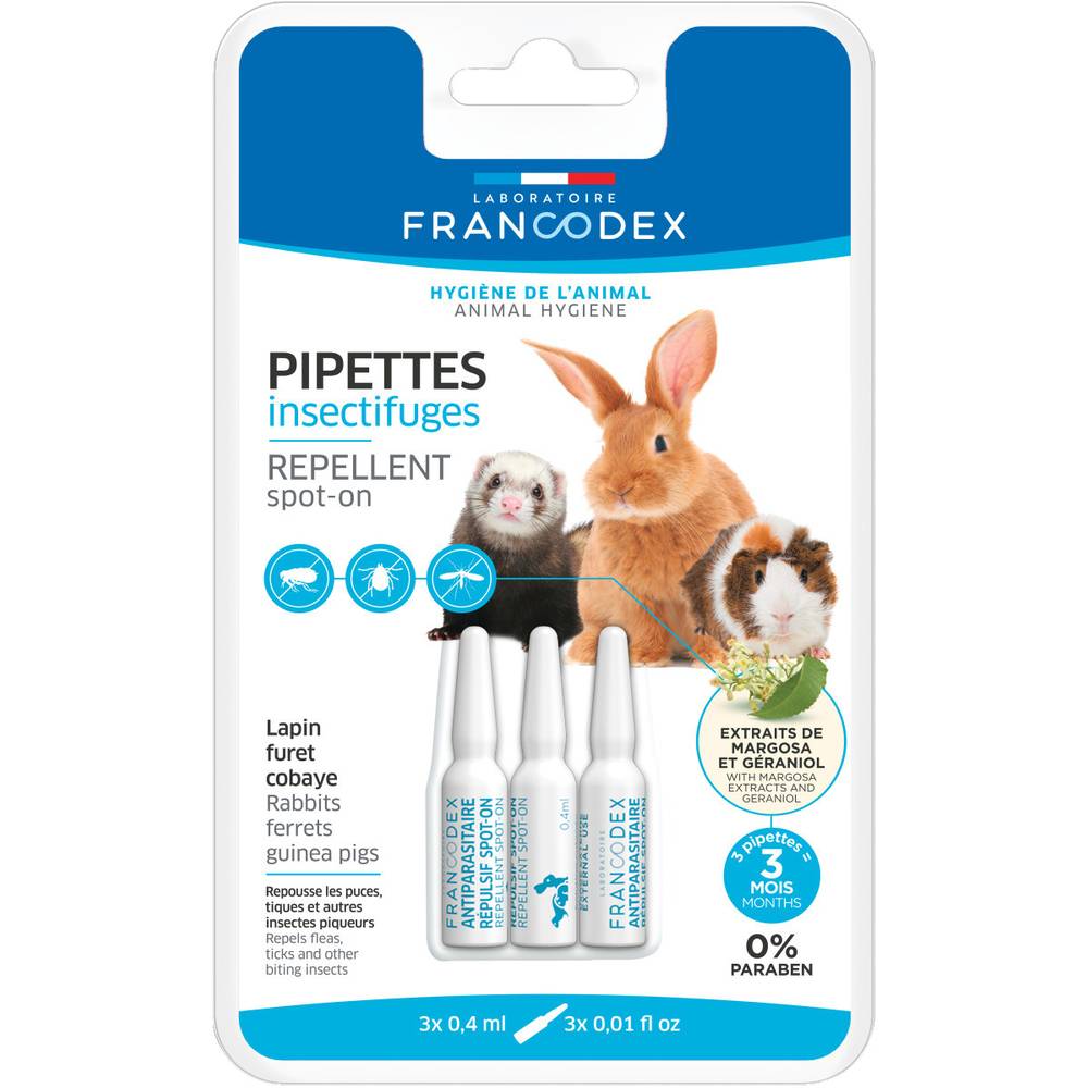 Francodex - Pipettes Insectifuges Lapin Furet Cobaye - FRANCODEX - Image 1