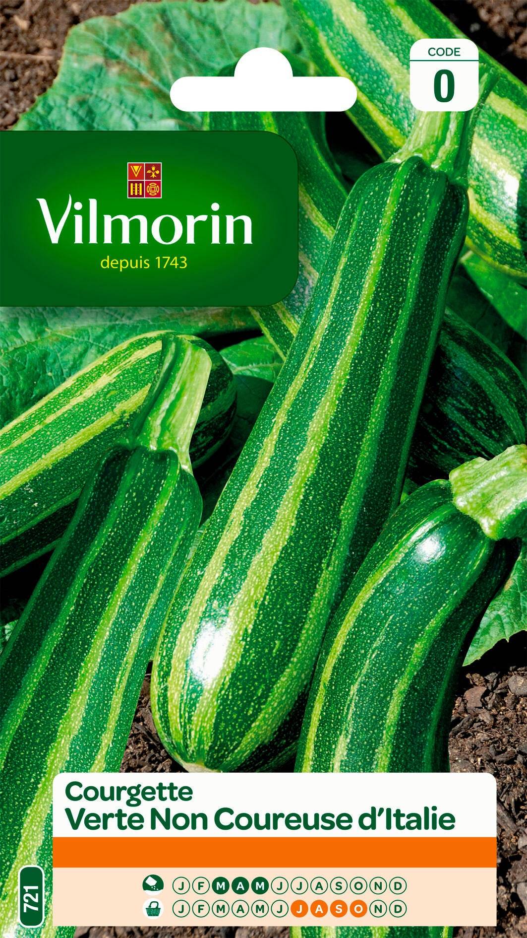 Vilmorin - Courgette non coureuse d Italie série 0 sachet graines 4 g - Vilmorin - Image 1