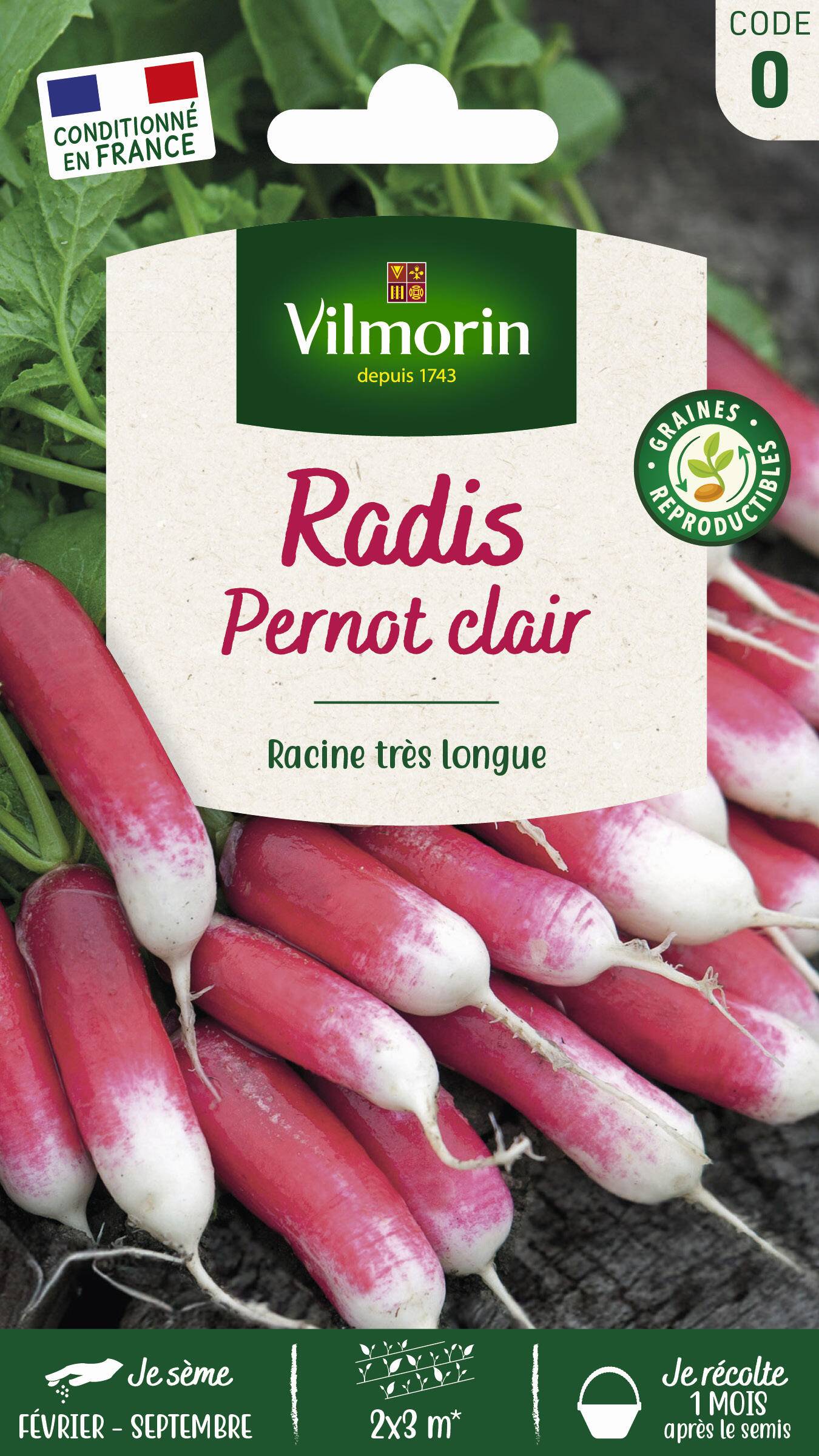 Vilmorin - Radis Pernot clair série 0 sachet graines 8 g - Vilmorin - Image 1