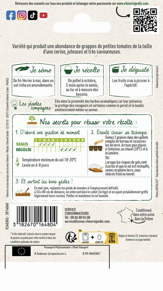 Vilmorin - Tomate cerise série 0 sachet graines 0,2 g - Vilmorin - Image 4