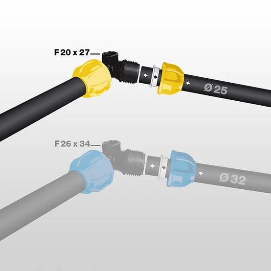 Jardibric - Coude compression taraudage central femelle Ø 25 mm JARDIBRIC - Image 3