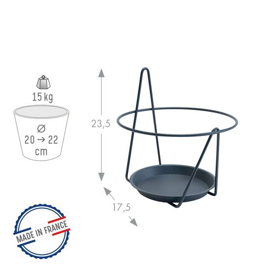 Louis Moulin - Louis Moulin Porte pot soucoupe mural Anthracite ⌀ 20-22 cm - Image 4