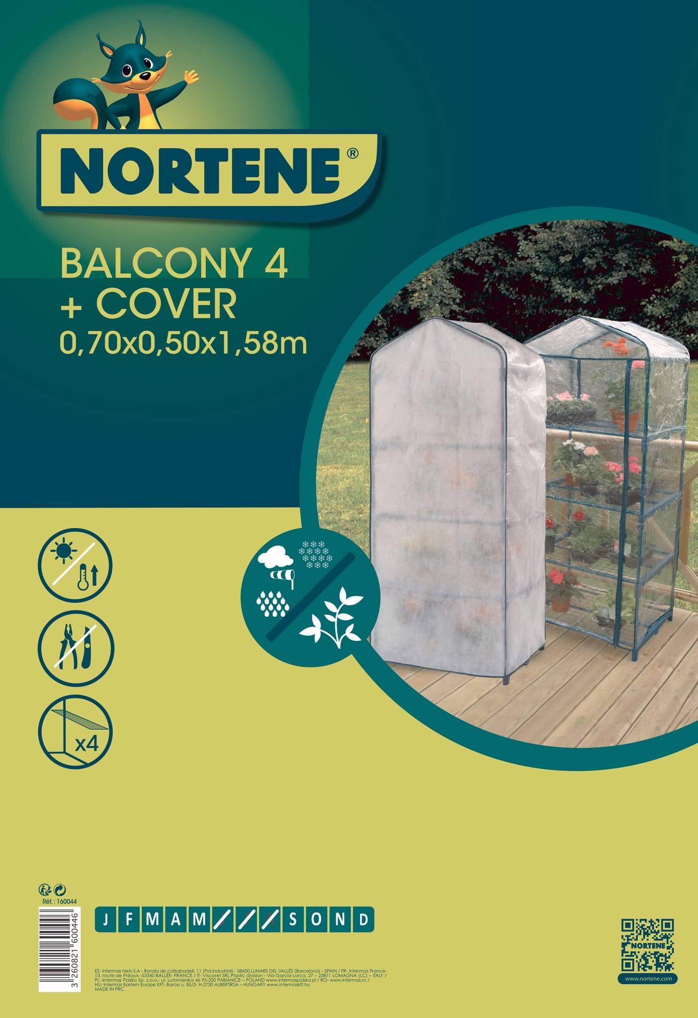 Nortène - HABILLAGE COVER BALCONY 4 Habillage hiver Balcony 4 blanc 1,58m