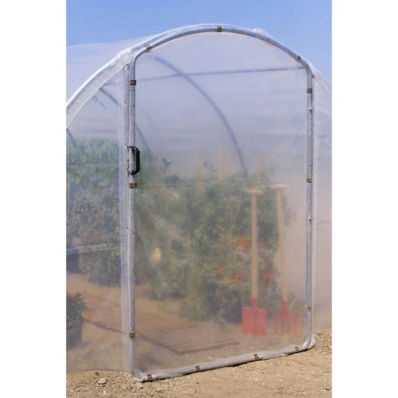 Richel Serre - Serre maraichère 9m² pied droit 1 porte acier galvanisé PE L. 3 x l. 3 x H. 2 m – Richel serre - Image 6