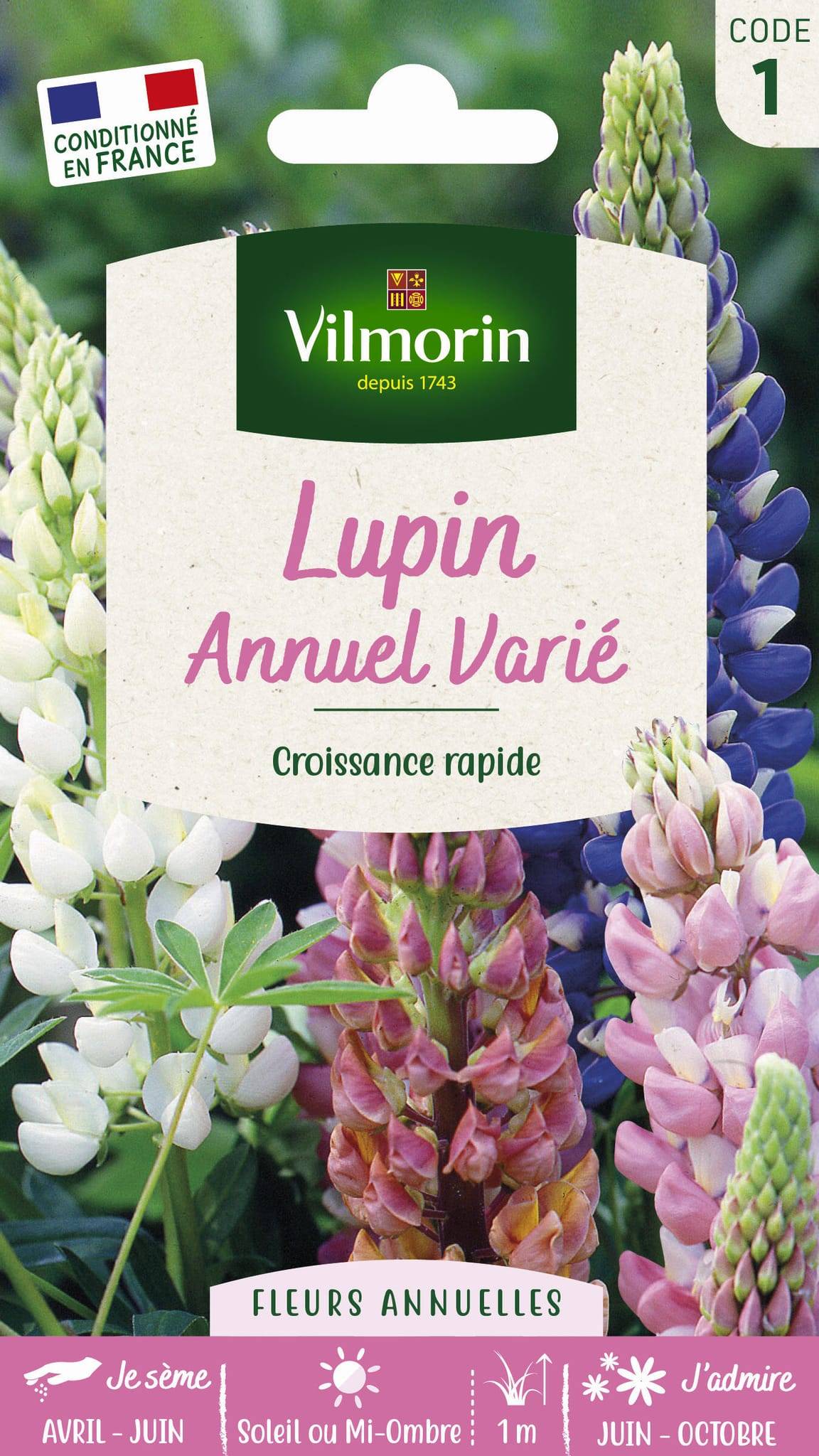 Vilmorin - Lupin annuel en mélange série 1 sachet graines 4 g - Vilmorin - Image 1