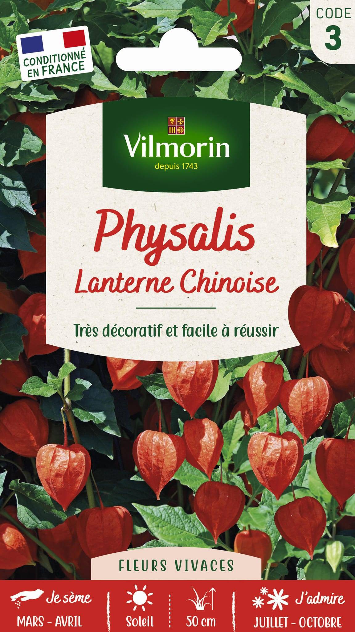 Vilmorin - Physalis lanterne chinoise série 3 sachet graines 1 g - Vilmorin - Image 1