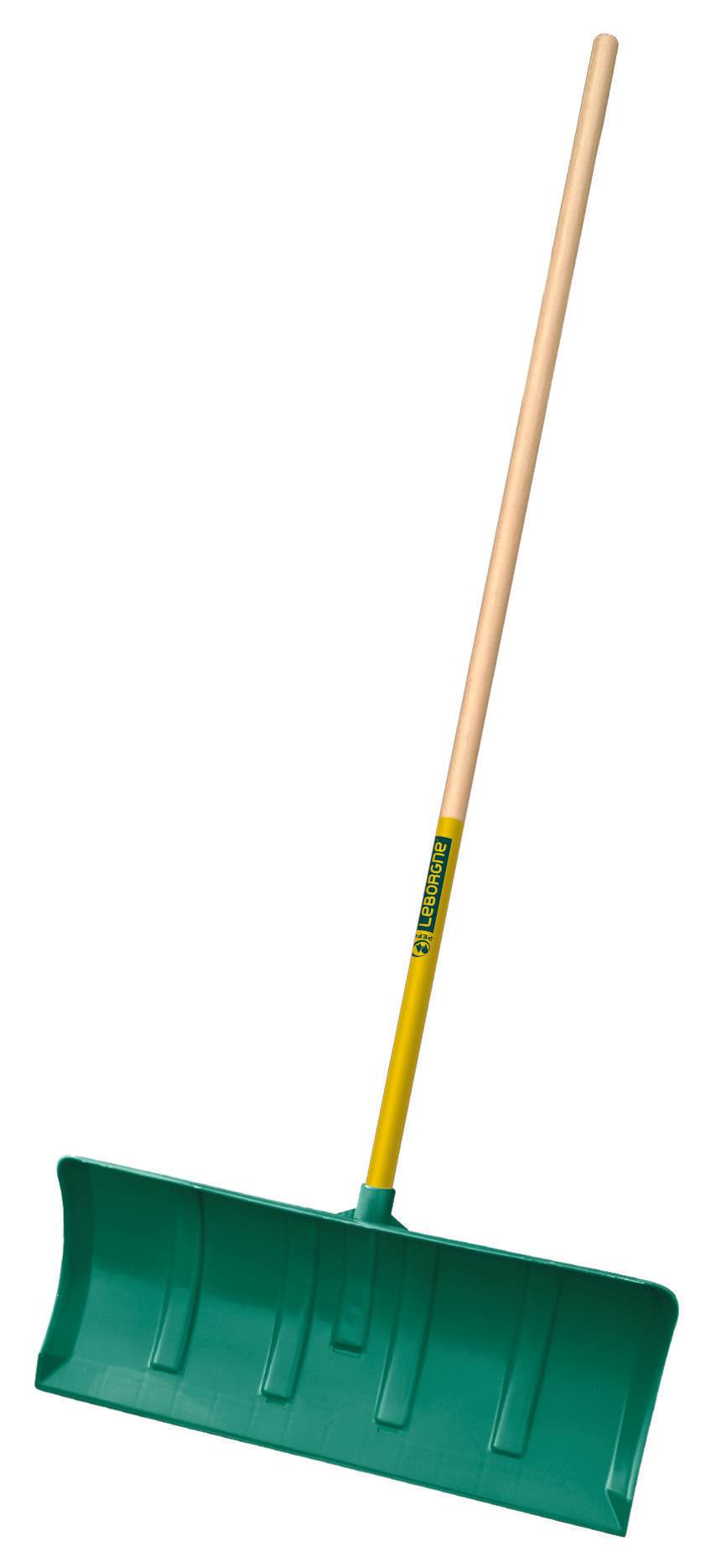 Poussoir Neige Grain Polymère Vert Manche Bois LEBORGNE - Image 1