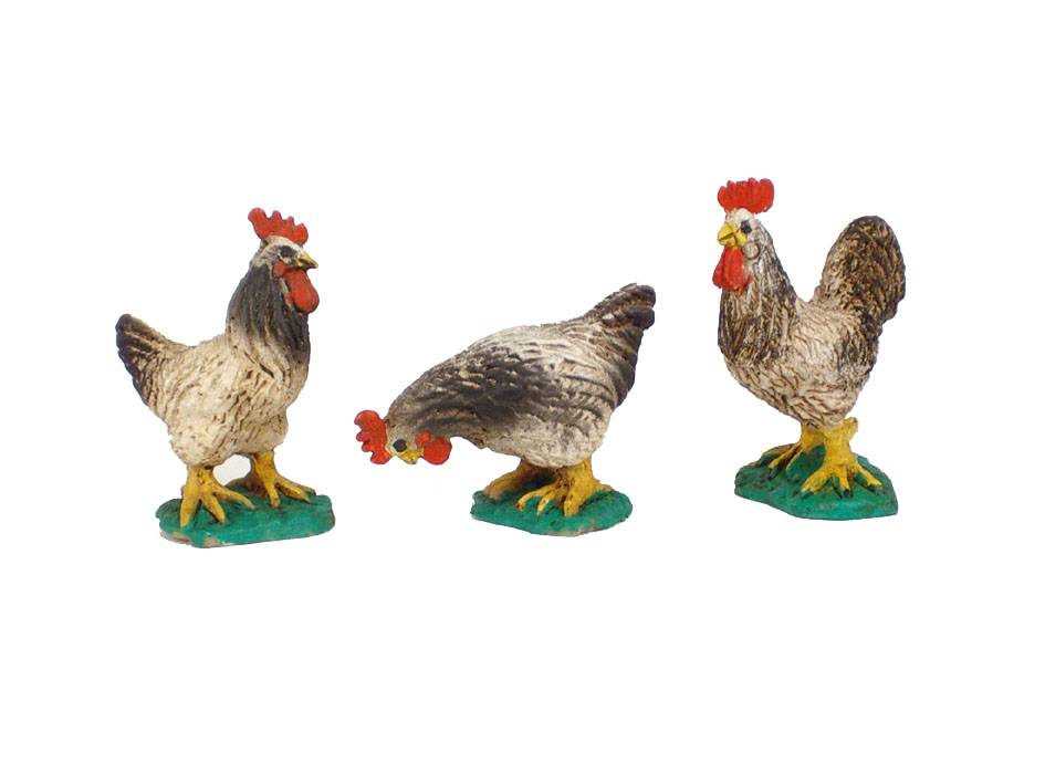 Oliver - Figurines Poules pour crèche de H.8 -10 cm
