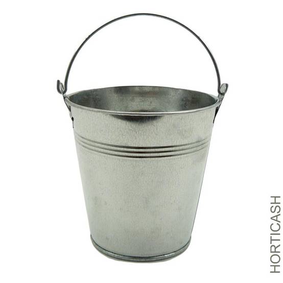 Seau Rd Seau zinc avec anse D13 - H12,5 cm - Gamm vert