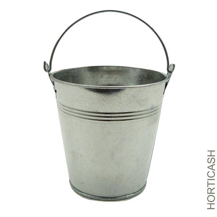 Seau zinc avec anse D13 - H12,5 cm - Gamm vert