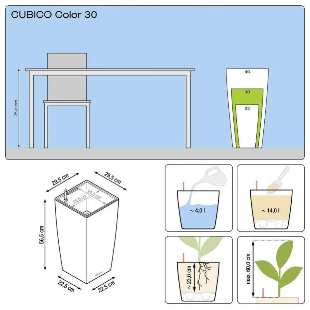 POT CUBICO COLOR  BLANC D30CM - Image 7