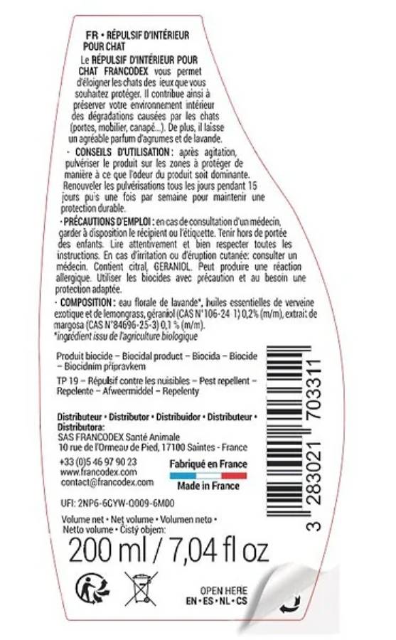 Francodex - Répulsif d'intérieur spray - FRANCODEX - Image 2